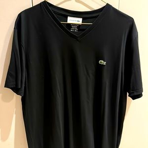 Brand new Lacoste 100% Pima cotton V neck. Size US-L. BLACK